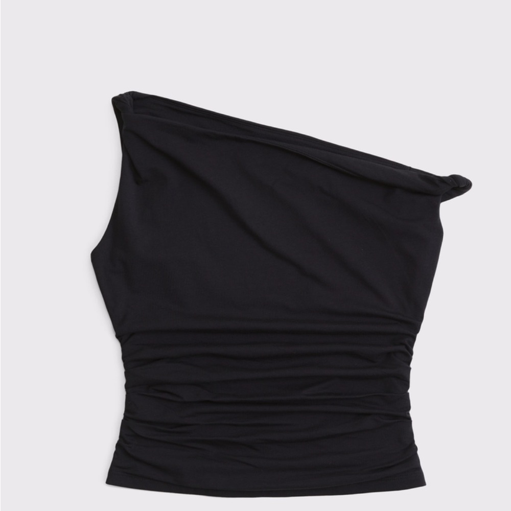 Abercrombie & Fitch Black Asymmetrical Twist Top